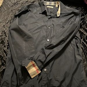 Mens Burberry Long Sleeve Button Down Dress Shirt